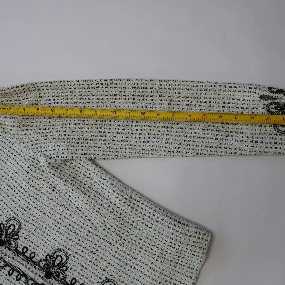 Vintage St John Collection Tweed Suit Sz 4 Made USA Navy White Black Accent - Picture 15 of 16